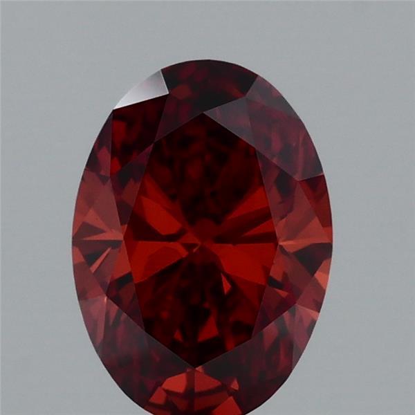 0.99 Carat Oval Lab Grown Diamond, Fancy Deep Orange Color, VVS2 Clarity