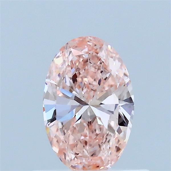 0.51 Carat Oval Lab Grown Diamond, Fancy Vivid Pink Color, VS1 Clarity