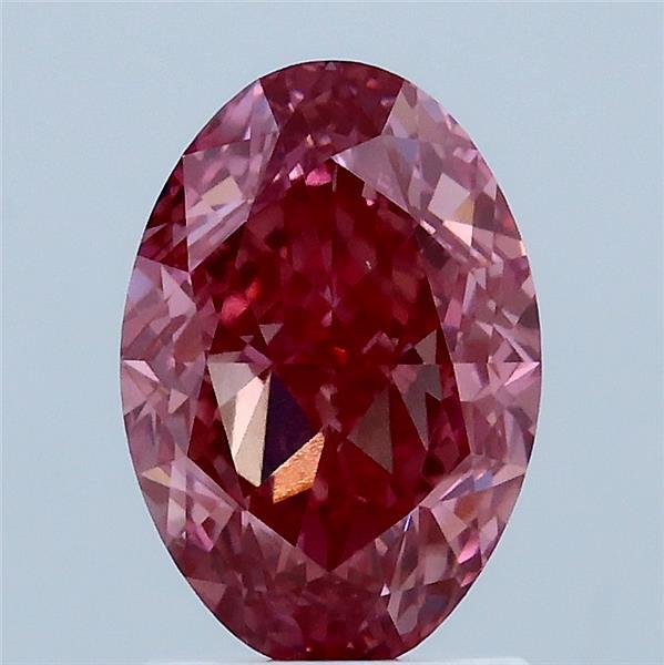 2.11 Carat Oval Lab Grown Diamond, Fancy Vivid Pink Color, VVS2 Clarity