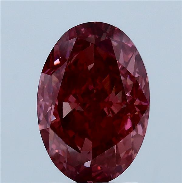 3.19 Carat Oval Lab Grown Diamond, Fancy Vivid Pink Color, VS1 Clarity