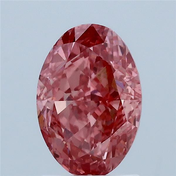 2.05 Carat Oval Lab Grown Diamond, Fancy Vivid Pink Color, VVS2 Clarity
