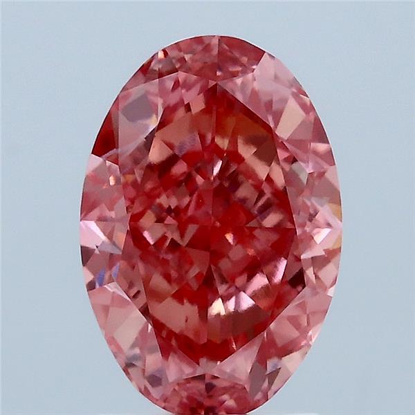 2.65 Carat Oval Lab Grown Diamond, Fancy Vivid Pink Color, VVS2 Clarity