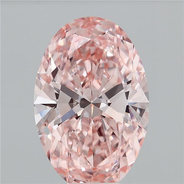 9.27 Carat Oval Lab Grown Diamond, Fancy Intense Pink Color, VVS2 Clarity