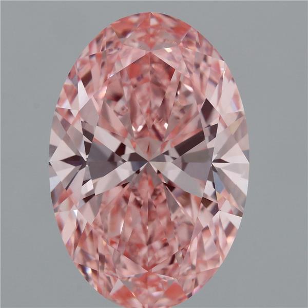 9.16 Carat Oval Lab Grown Diamond, Fancy Vivid Pink Color, VVS2 Clarity