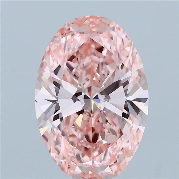 2.10 Carat Oval Lab Grown Diamond, Fancy Vivid Pink Color, VVS2 Clarity