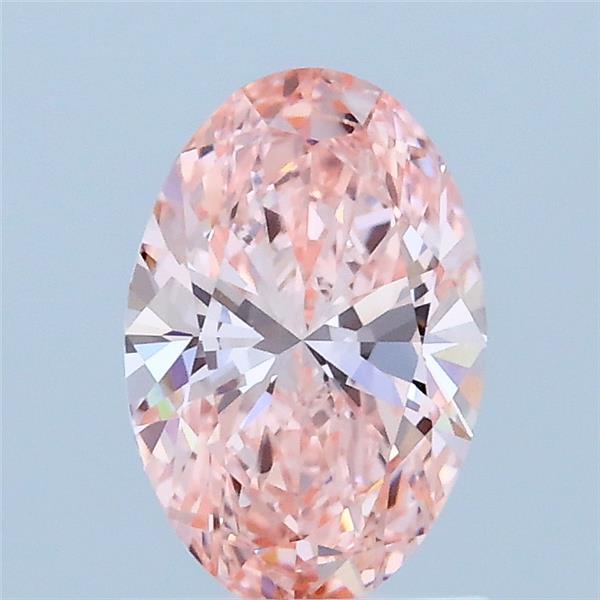 1.05 Carat Oval Lab Grown Diamond, Fancy Vivid Pink Color, VVS2 Clarity