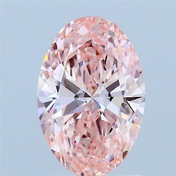 1.07 Carat Oval Lab Grown Diamond, Fancy Vivid Pink Color, VVS2 Clarity