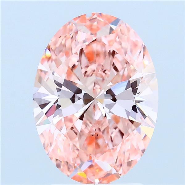2.09 Carat Oval Lab Grown Diamond, Fancy Vivid Pink Color, VS2 Clarity