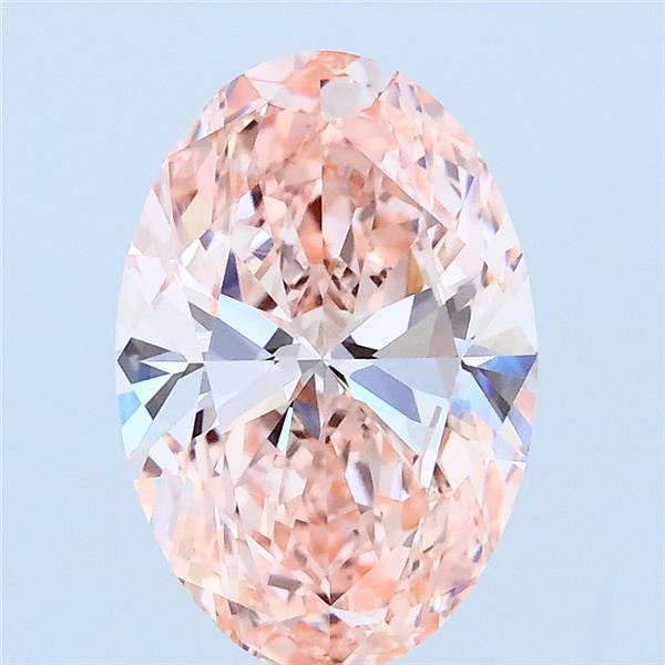 2.00 Carat Oval Lab Grown Diamond, Fancy Intense Pink Color, VVS2 Clarity