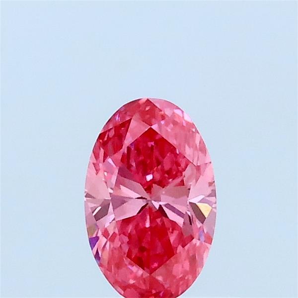 0.37 Carat Oval Lab Grown Diamond, Fancy Vivid Pink Color, VVS2 Clarity