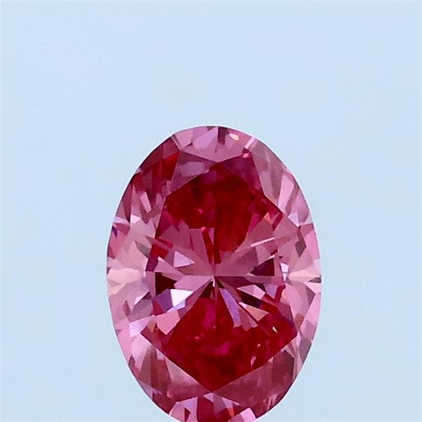 0.48 Carat Oval Lab Grown Diamond, Fancy Vivid Pink Color, VVS2 Clarity