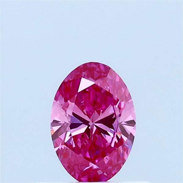 0.37 Carat Oval Lab Grown Diamond, Fancy Vivid Pink Color, VS1 Clarity