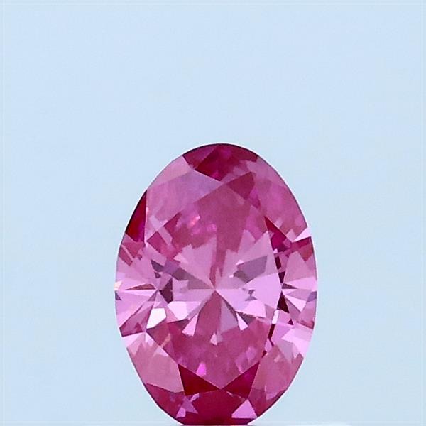 0.36 Carat Oval Lab Grown Diamond, Fancy Vivid Pink Color, VS1 Clarity