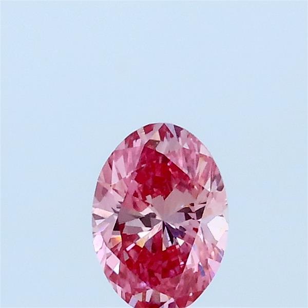 0.33 Carat Oval Lab Grown Diamond, Fancy Vivid Pink Color, VS1 Clarity
