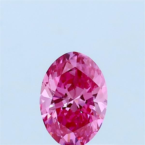 0.37 Carat Oval Lab Grown Diamond, Fancy Vivid Pink Color, VS1 Clarity