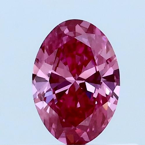 0.37 Carat Oval Lab Grown Diamond, Fancy Vivid Pink Color, VVS2 Clarity