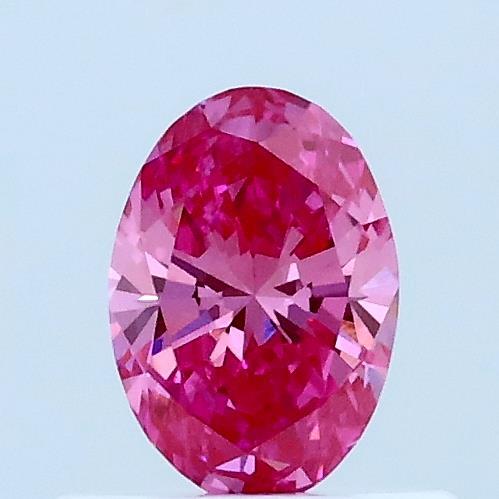 0.36 Carat Oval Lab Grown Diamond, Fancy Vivid Pink Color, VVS2 Clarity