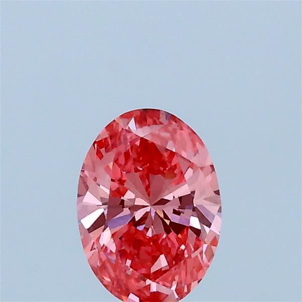 0.35 Carat Oval Lab Grown Diamond, Fancy Vivid Pink Color, VS1 Clarity
