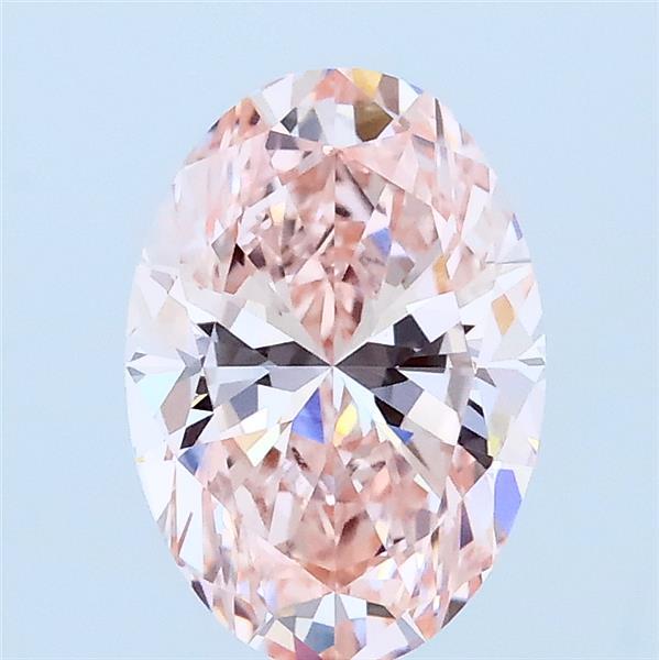 1.50 Carat Oval Lab Grown Diamond, Fancy Vivid Pink Color, VS1 Clarity