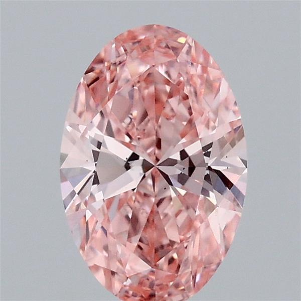 0.95 Carat Oval Lab Grown Diamond, Fancy Vivid Pink Color, VS1 Clarity