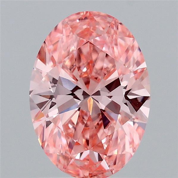 1.56 Carat Oval Lab Grown Diamond, Fancy Vivid Pink Color, VVS2 Clarity