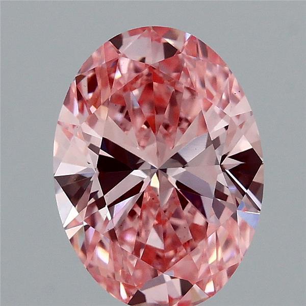2.01 Carat Oval Lab Grown Diamond, Fancy Vivid Pink Color, VS1 Clarity