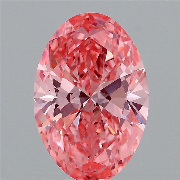 2.08 Carat Oval Lab Grown Diamond, Fancy Vivid Pink Color, VS1 Clarity