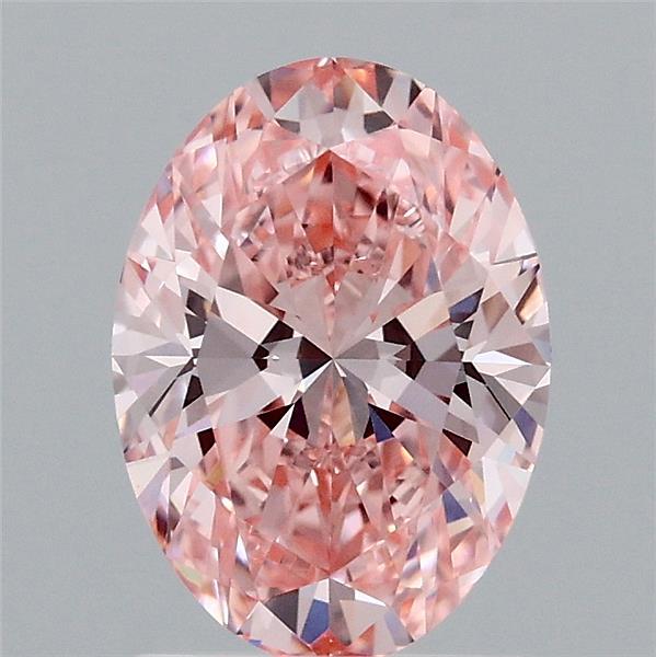 1.54 Carat Oval Lab Grown Diamond, Fancy Vivid Pink Color, VVS2 Clarity