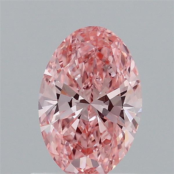 0.96 Carat Oval Lab Grown Diamond, Fancy Vivid Pink Color, VVS2 Clarity