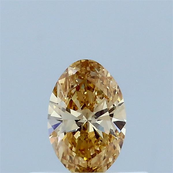 0.34 Carat Oval Lab Grown Diamond, Fancy Intense Yellow Color, VVS2 Clarity