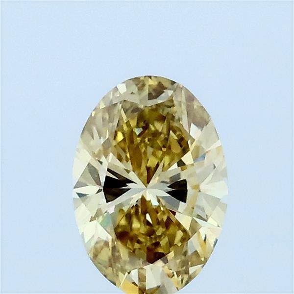 0.53 Carat Oval Lab Grown Diamond, Fancy Intense Yellow Color, VVS2 Clarity