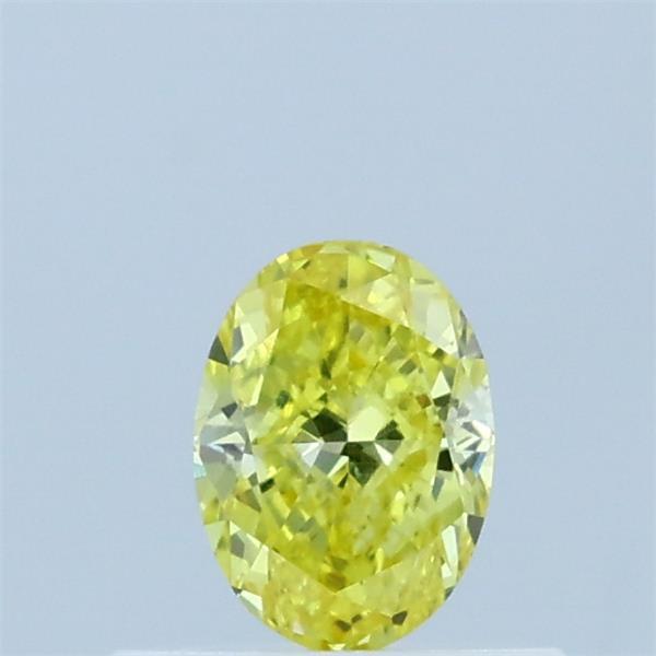 0.40 Carat Oval Lab Grown Diamond, Fancy Vivid Yellow Color, VVS2 Clarity