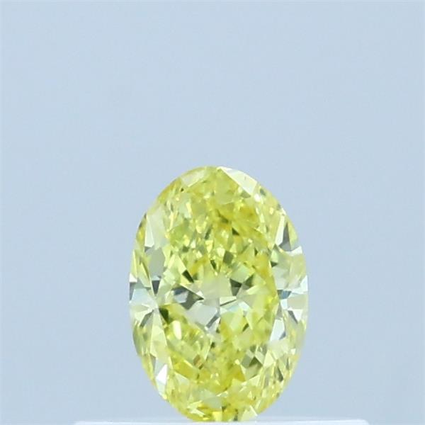 0.32 Carat Oval Lab Grown Diamond, Fancy Intense Yellow Color, VS2 Clarity