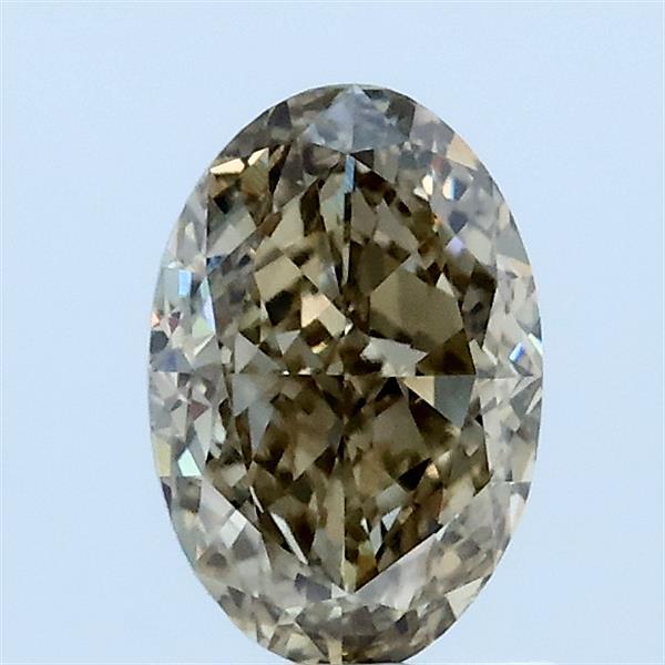 1.03 Carat Oval Lab Grown Diamond, Fancy Grey Yellow Color, VVS1 Clarity