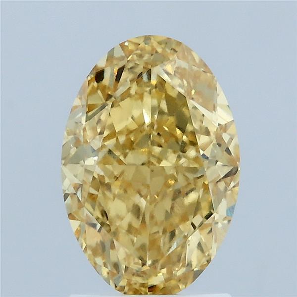 2.26 Carat Oval Lab Grown Diamond, Fancy Intense Yellow Color, VVS2 Clarity