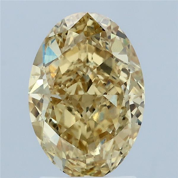 2.70 Carat Oval Lab Grown Diamond, Fancy Intense Yellow Color, VVS1 Clarity