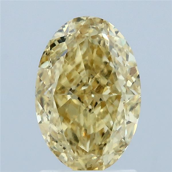 2.06 Carat Oval Lab Grown Diamond, Fancy Vivid Yellow Color, VS1 Clarity