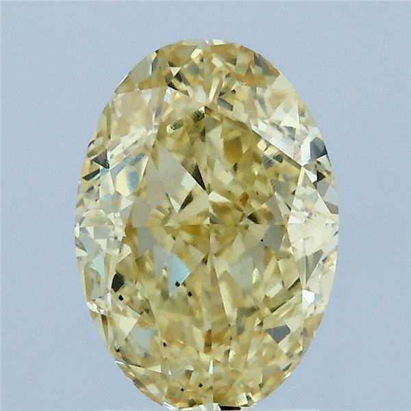 2.54 Carat Oval Lab Grown Diamond, Fancy Intense Yellow Color, VS2 Clarity
