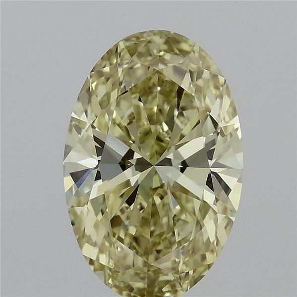 2.20 Carat Oval Lab Grown Diamond, Fancy Intense Yellow Color, VVS2 Clarity
