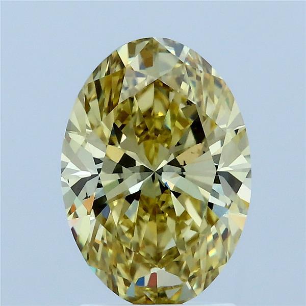 2.22 Carat Oval Lab Grown Diamond, Fancy Intense Yellow Color, VS2 Clarity