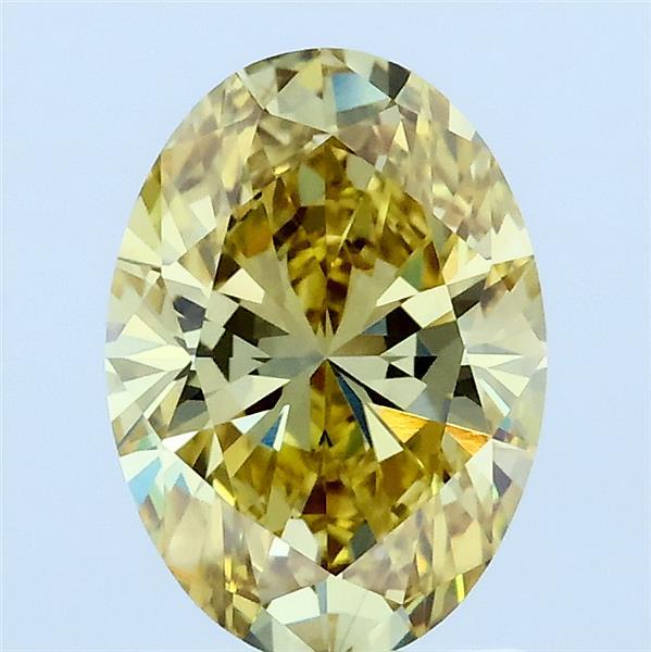 1.51 Carat Oval Lab Grown Diamond, Fancy Intense Yellow Color, VS1 Clarity