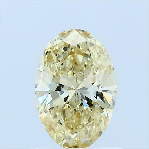 0.59 Carat Oval Lab Grown Diamond, Fancy Yellow Color, VS1 Clarity