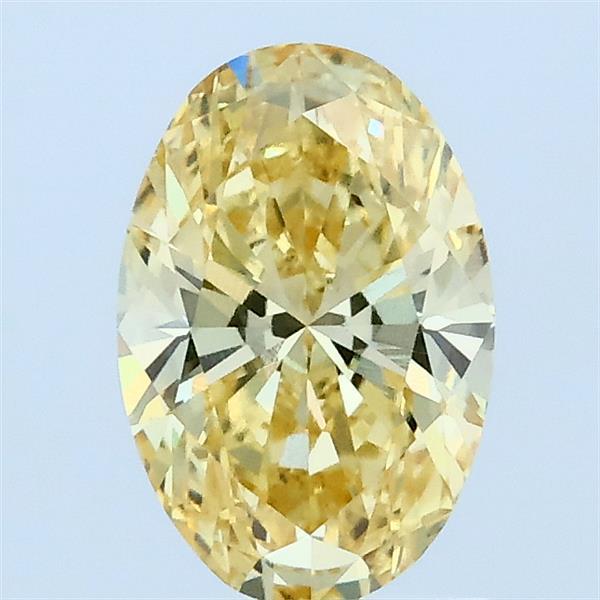 1.05 Carat Oval Lab Grown Diamond, Fancy Intense Yellow Color, VVS2 Clarity