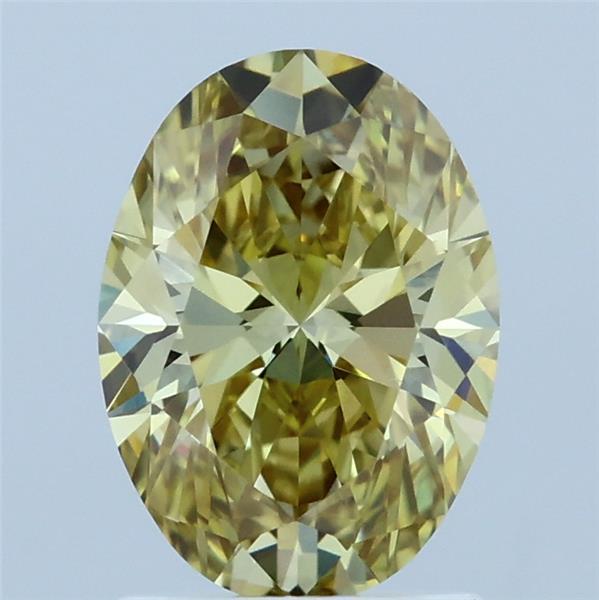 1.50 Carat Oval Lab Grown Diamond, Fancy Yellow Color, VVS2 Clarity