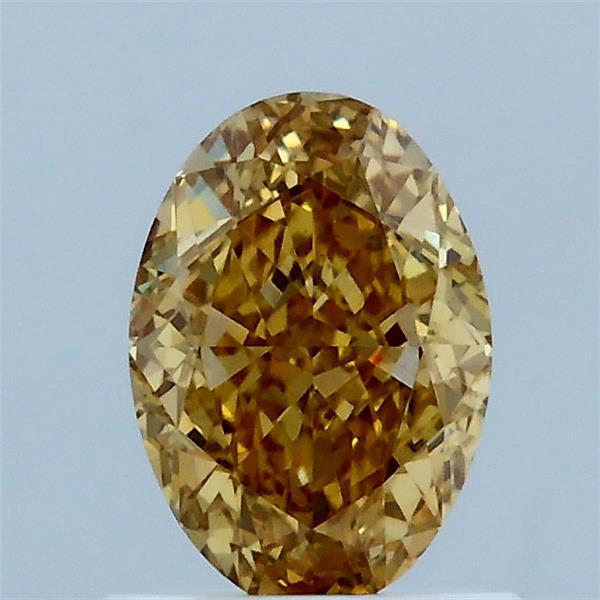 1.01 Carat Oval Lab Grown Diamond, Fancy Intense Yellow Color, VS1 Clarity