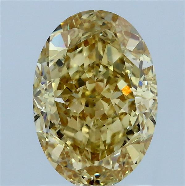 2.06 Carat Oval Lab Grown Diamond, Fancy Intense Yellow Color, VS2 Clarity