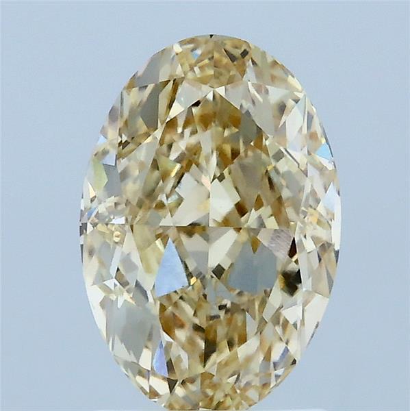 2.07 Carat Oval Lab Grown Diamond, Fancy Light Yellow Color, VS1 Clarity