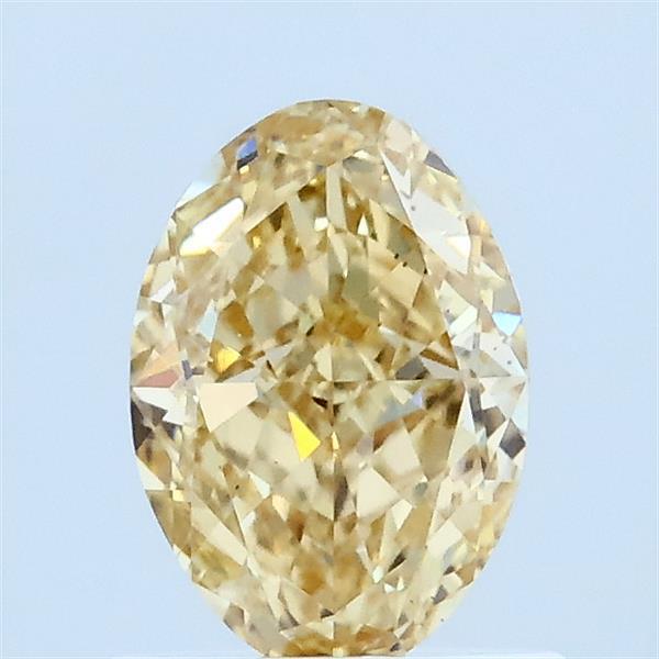 1.02 Carat Oval Lab Grown Diamond, Fancy Yellow Color, VS2 Clarity