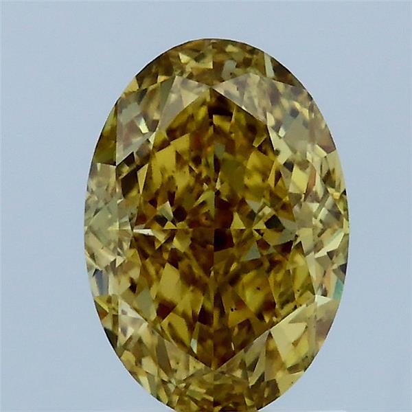 1.60 Carat Oval Lab Grown Diamond, Fancy Intense Yellow Color, VS2 Clarity
