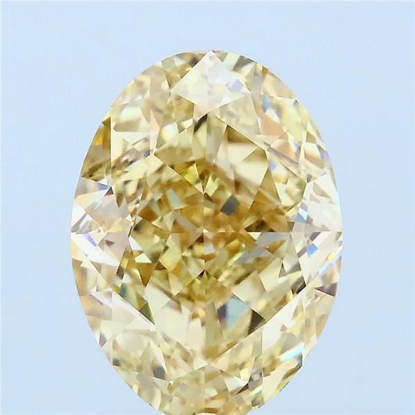 3.53 Carat Oval Lab Grown Diamond, Fancy Yellow Color, VVS2 Clarity